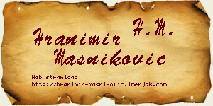 Hranimir Masniković vizit kartica